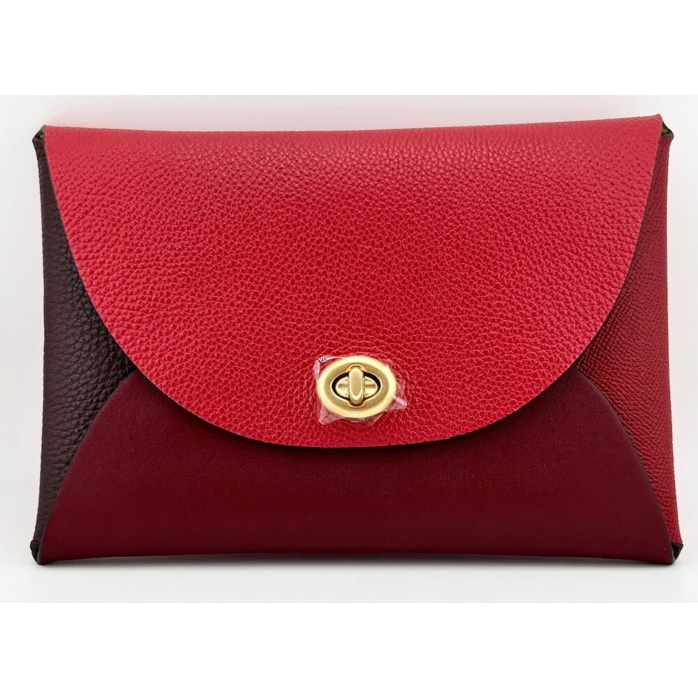 COACH - Remade Colorblock Large Pouch RED